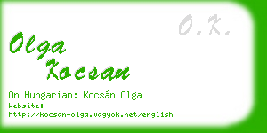 olga kocsan business card